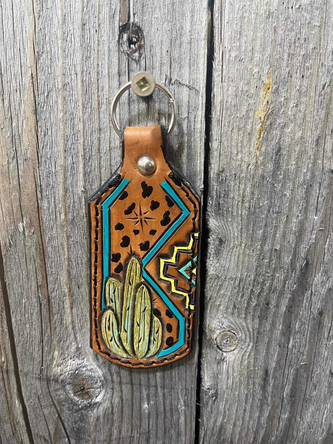 Tooled Leather Keychain