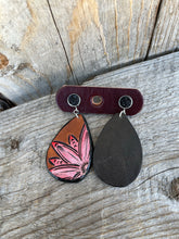 Load image into Gallery viewer, Tooled Leather Teardrop Earrings
